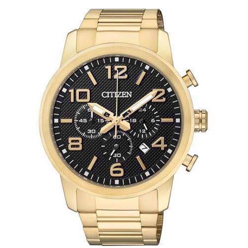 Image of forgyldt rustfri stål herre quartz ur fra Citizen med chronograph